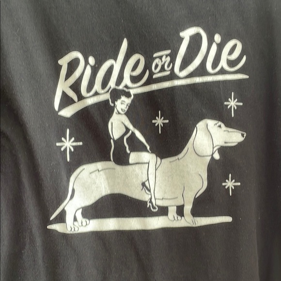 Black Graphic Tee - Ride or Die - Picture 2 of 4